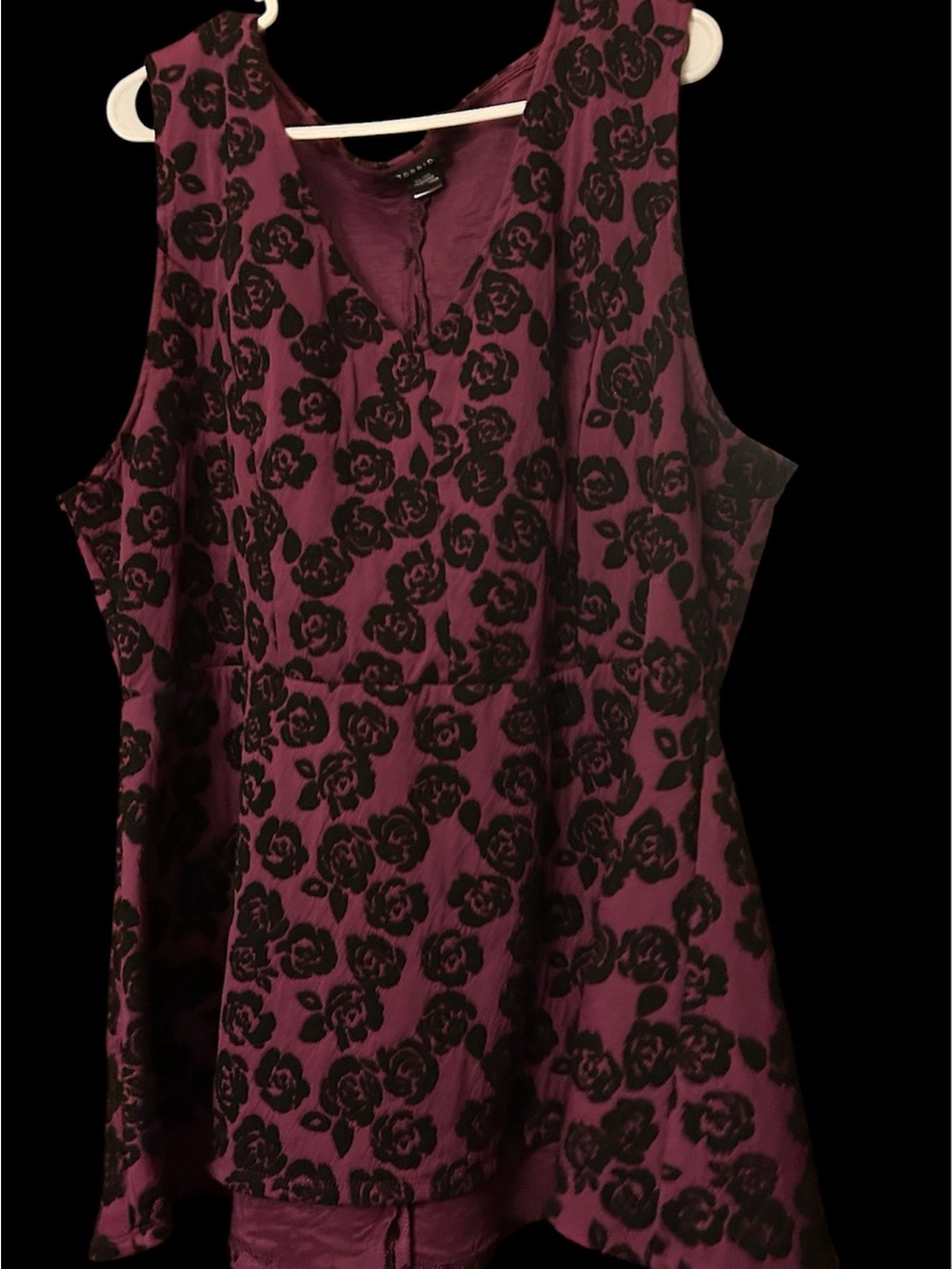 torrid Plum Tank Top with Black Floral Burnout
